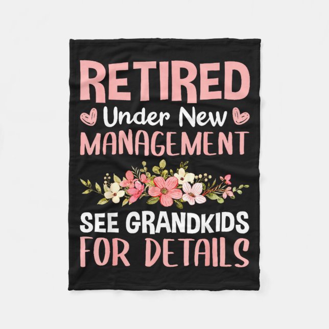 Retired Under New Management See Grandkids Funny R Fleecefilt (Framsidan)