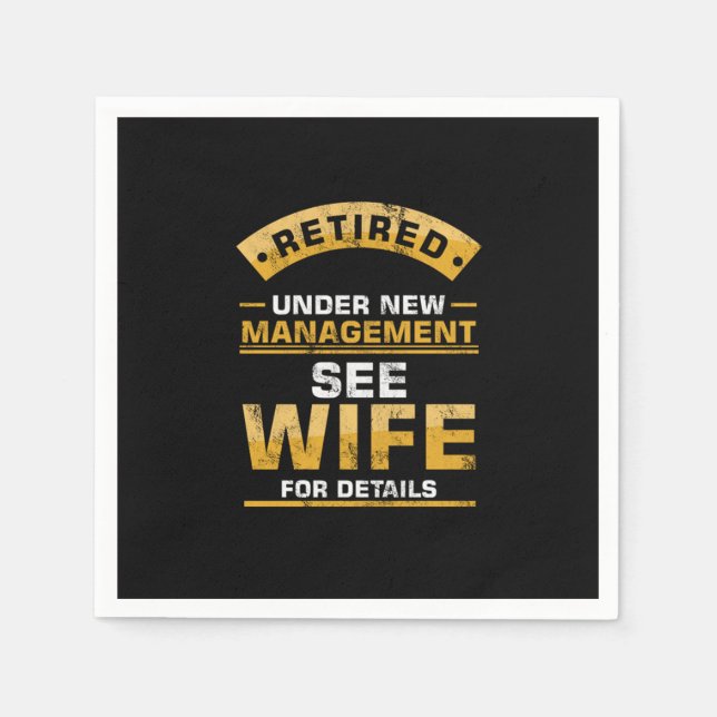 Retired Under New Management See Wife Funny Husban Pappersservett (Framsidan)