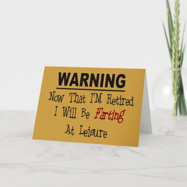 RETIRED: "Warning Farting at Leisure" Kort (Framsida)