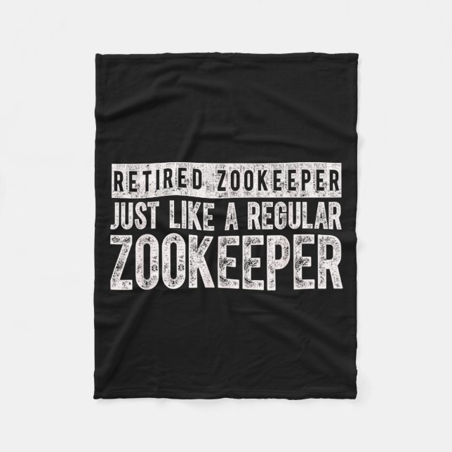 Retired Zookeeper Funny Zoo Keeper Retirement  Fleecefilt (Framsidan)