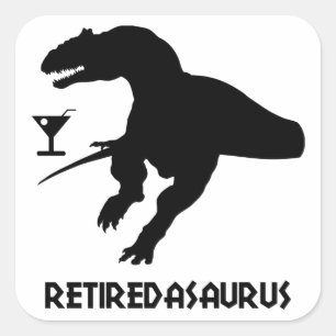 Retiredasaurus Fyrkantigt Klistermärke