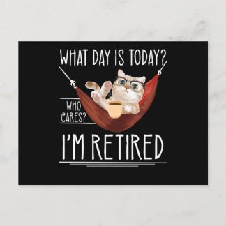 Retiree Cat Lover Retrött Funny Pension Vykort
