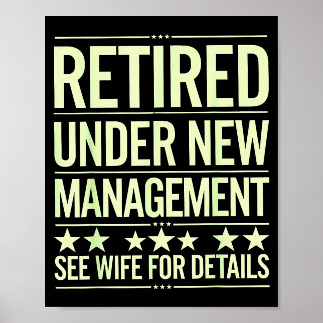 Retirement Art For Men Dad Husband Retired Retirem Poster (Framsidan)