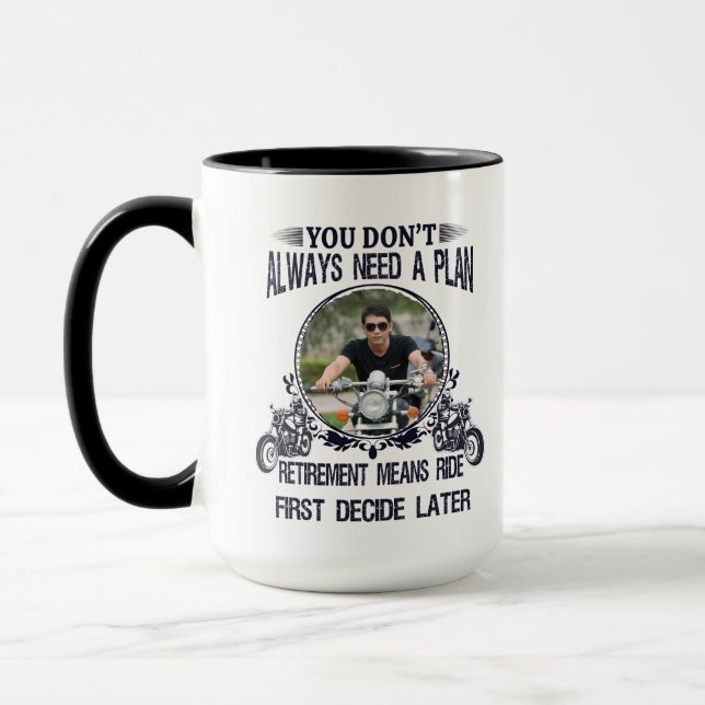 Retirement Biker Dad Custom Picture Mugg (Vänster)