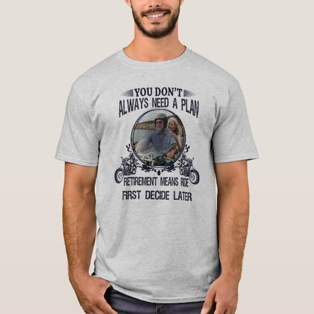 Retirement Biker Dad Custom Picture T Shirt (Framsida)
