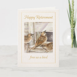 Retirement Card | Sparrow Art “Free as a Bird” Tack Kort