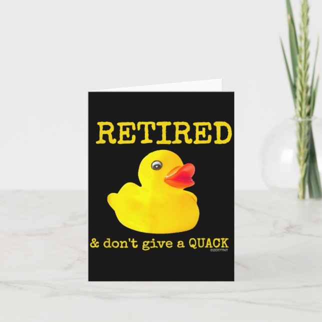 Retirement Funny Retired I Don't Give A Quack Rubb Kort (Framsida)