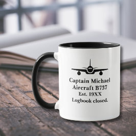 Retirement Gift Airplane and Custom Pilot info Mugg