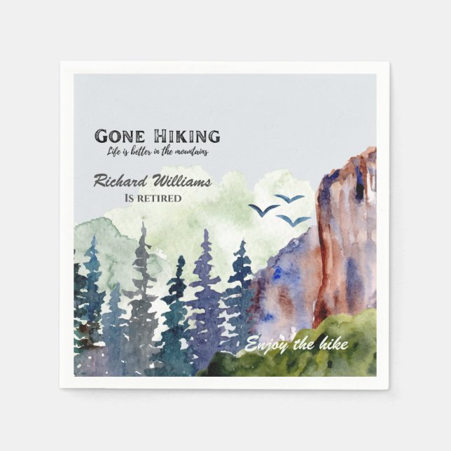 Retirement Gone Hiking Life is Better Mountains Pappersservett (Framsidan)