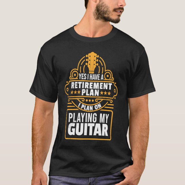 Retirement Guitar Player Dad Guitarist Pensioner G T Shirt (Framsida)