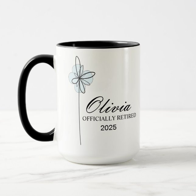 Retirement Mug, Personalized Happy Retirement Cup, Mugg (Vänster)