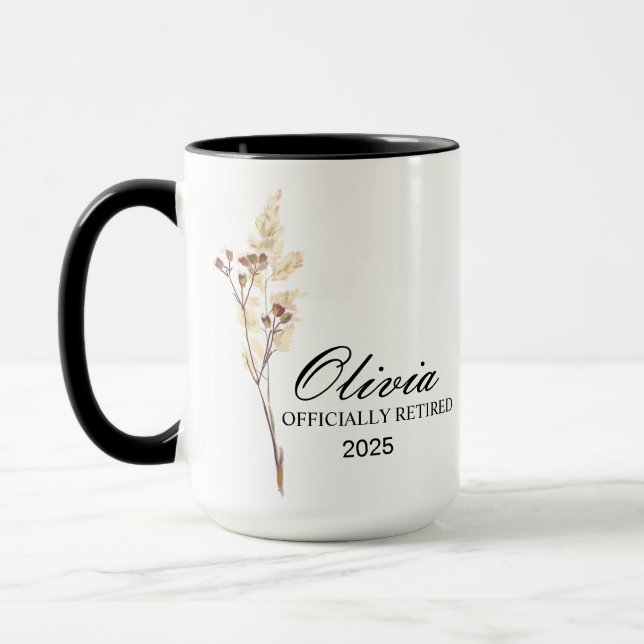 Retirement Mug, Personalized Happy Retirement Cup, Mugg (Vänster)