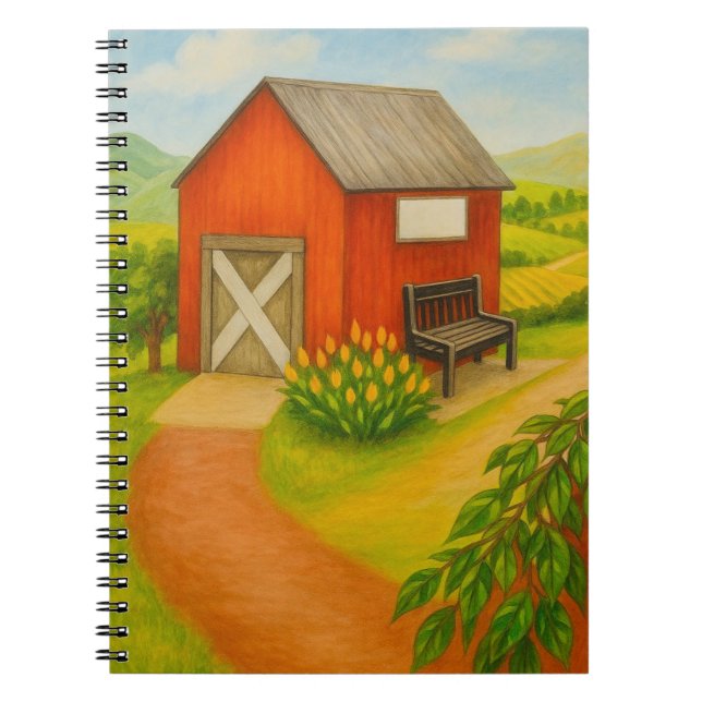 Retirement Notebook | Red Shed Garden Path Anteckningsbok (Framsidan)