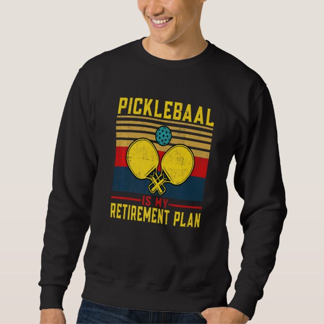Retirement Pickleball Apparel PickleBall Paddle Pl Lång Ärmad Tröja (Framsida)