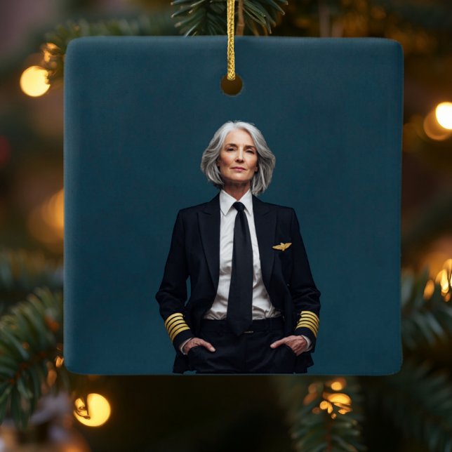 Retirement Pilot Airplane Nato Letter Custom Photo Julgransprydnad Keramik (Skapare uppladdad)