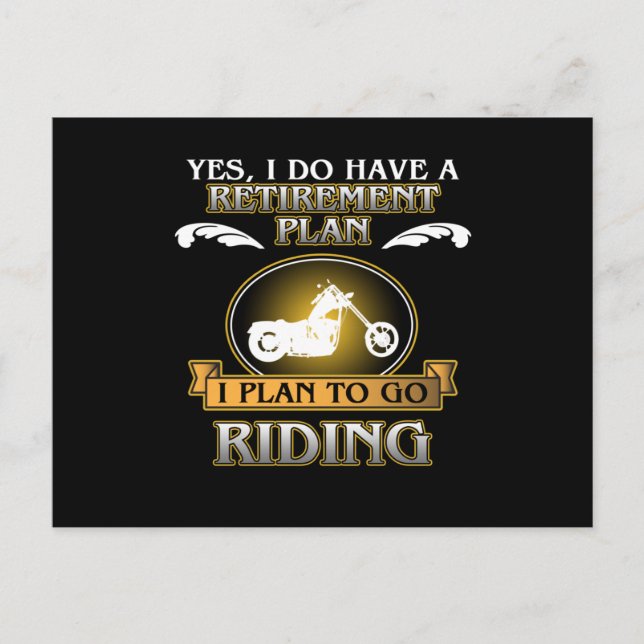 Retirement Plan Riding Motorcycle Biker Bike Lover Inbjudan Vykort (Framsida)