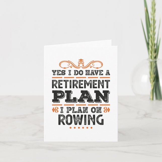 Retirement Plan Rowing Gift Funny Kort (Framsida)