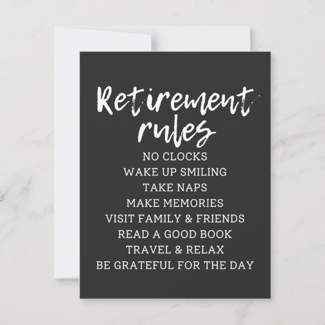 Retirement Rules Sign, Retirement Gift Sign (Framsida)