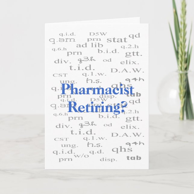 Retiring Pharmacocard Kort (Framsida)