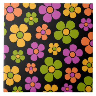 Reto 1960-talets Stil-Blommönster för mellanliggan Kakelplatta