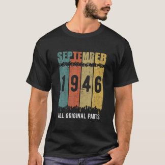 Reto Vintage 74:e födelsedagen Tee, född i septemb T Shirt