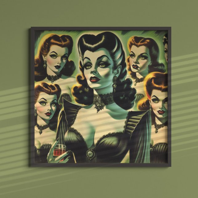 Retr Gothic Witch Girls Poster (Skapare uppladdad)