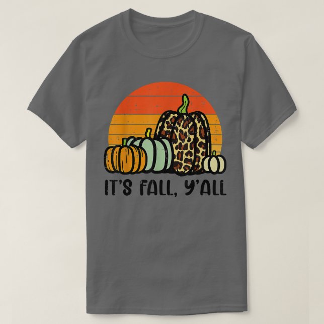 Retr Pumpkins Leopard Cheetah Print Autumn Fall Ha T Shirt (Design framsida)