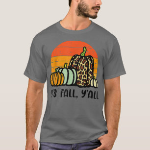 Retr Pumpkins Leopard Cheetah Print Autumn Fall Ha T Shirt