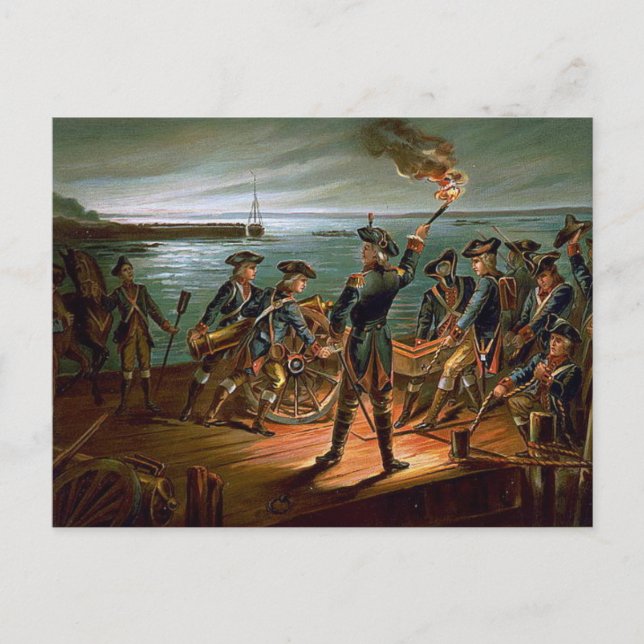 Retreat från Long Island, 1776 Vykort (Framsida)