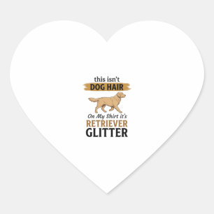 Retriever Glitter Rolig Hund Älskare Vintage Desig Hjärtformat Klistermärke