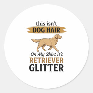 Retriever Glitter Rolig Hund Älskare Vintage Desig Runt Klistermärke