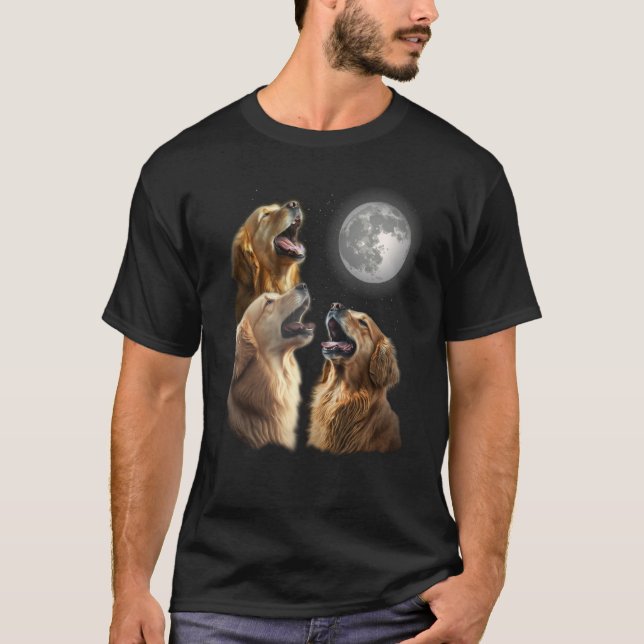 Retriever Howling vid Måne för Mamma & Pappa T Shirt (Framsida)