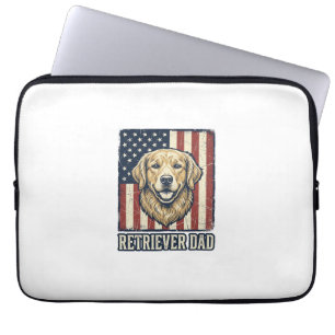 Retriever Pappa Vintage Hund Flagga Tröja Design_1 Laptop Fodral