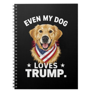 Retriever Till och med min hund älskar Trump USA-f Anteckningsbok