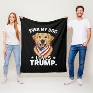 Retriever Till och med min hund älskar Trump USA F Fleecefilt