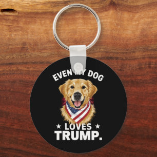 Retriever Till och med min hund älskar Trump USA F Nyckelring