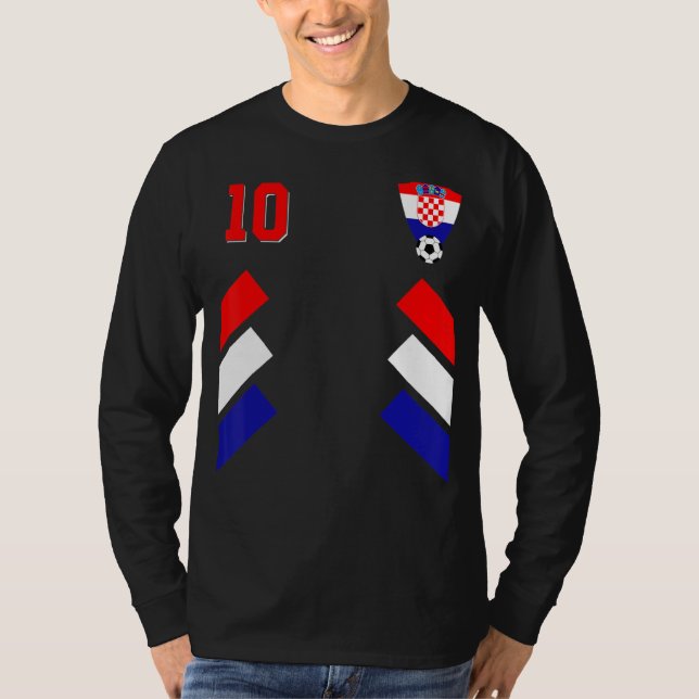 Retro10 Kroatiska fotbollsskor Kroatien F T Shirt (Framsida)