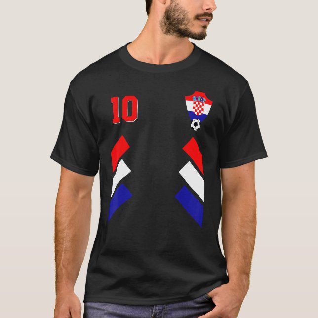 Retro10 Kroatiska fotbollsskor Kroatien F T Shirt (Framsida)
