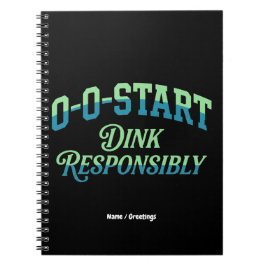 Retro 0-0-Start Court Aesthetic Minimal Pickleball Anteckningsbok