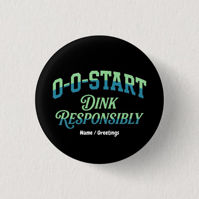 Retro 0-0-Start Court Estetisk Minimal Pickleball Knapp (Framsida)