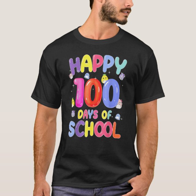 Retro 100-årsdagen av barnappen för lärare i skola t shirt (Framsida)