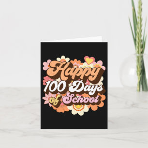 Retro 100 dagars skollärarbarn Groovy 100t Kort