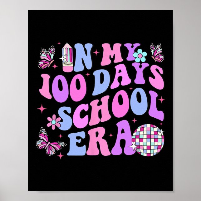 Retro 100-dagarsdagen för skolläraren 100 dagar poster (Framsidan)