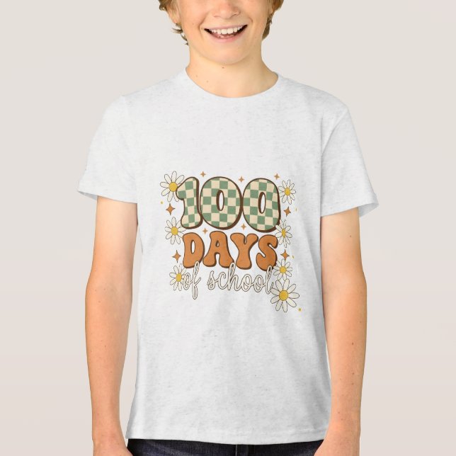 Retro 100 Days of School T Shirt (Framsida)