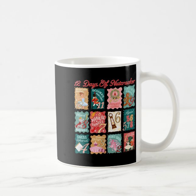 Retro 12 Days Of Nutcracker Ballet Fairy Plum Ging Kaffemugg (Höger)