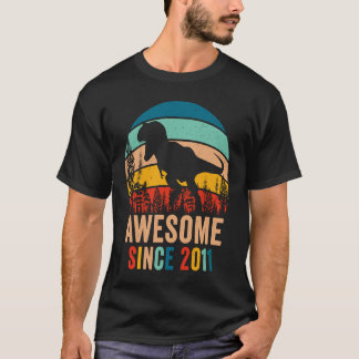 Retro 12:e Bday Dinosaur t Rex Boys Fantastisk sed Shirt