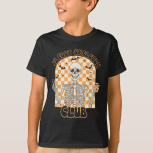 Retro 12 Foot Skeleton Klubb Halloween Kids Trick  T Shirt