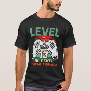 Retro 13 födelsedagsnivå 13 Olåst Officiell Teena T Shirt