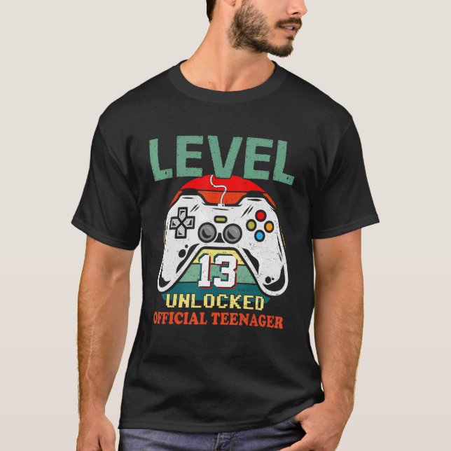 Retro 13 födelsedagsnivå 13 Olåst Officiell Teena T Shirt (Framsida)