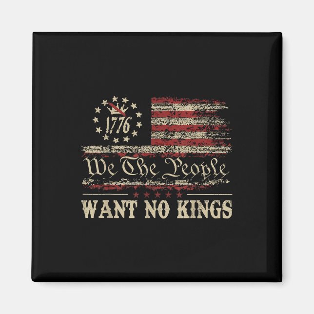 Retro 14 juni Inga kungar i Amerika 1776 Usa  Magnet (Framsidan)